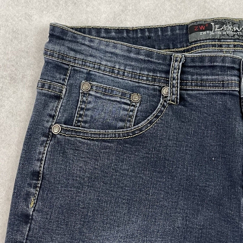 Zara Womens Jeans Wear Womens Size 34 Blue Straight Leg Dark Wash Denim - Picture 8 of 14